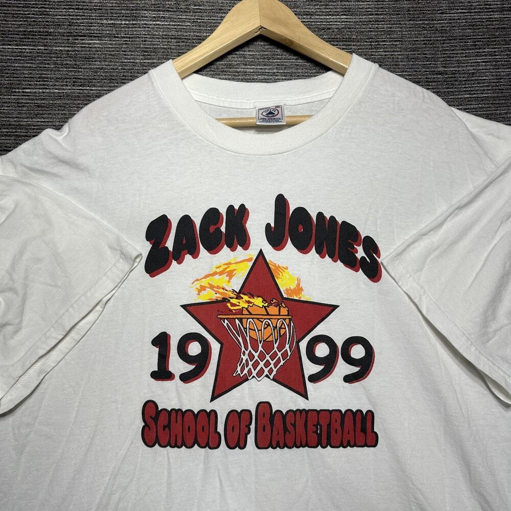 Zac Jones 1999 Vintage Shirt Men's 2XL White Balboa School Basketball San Diego